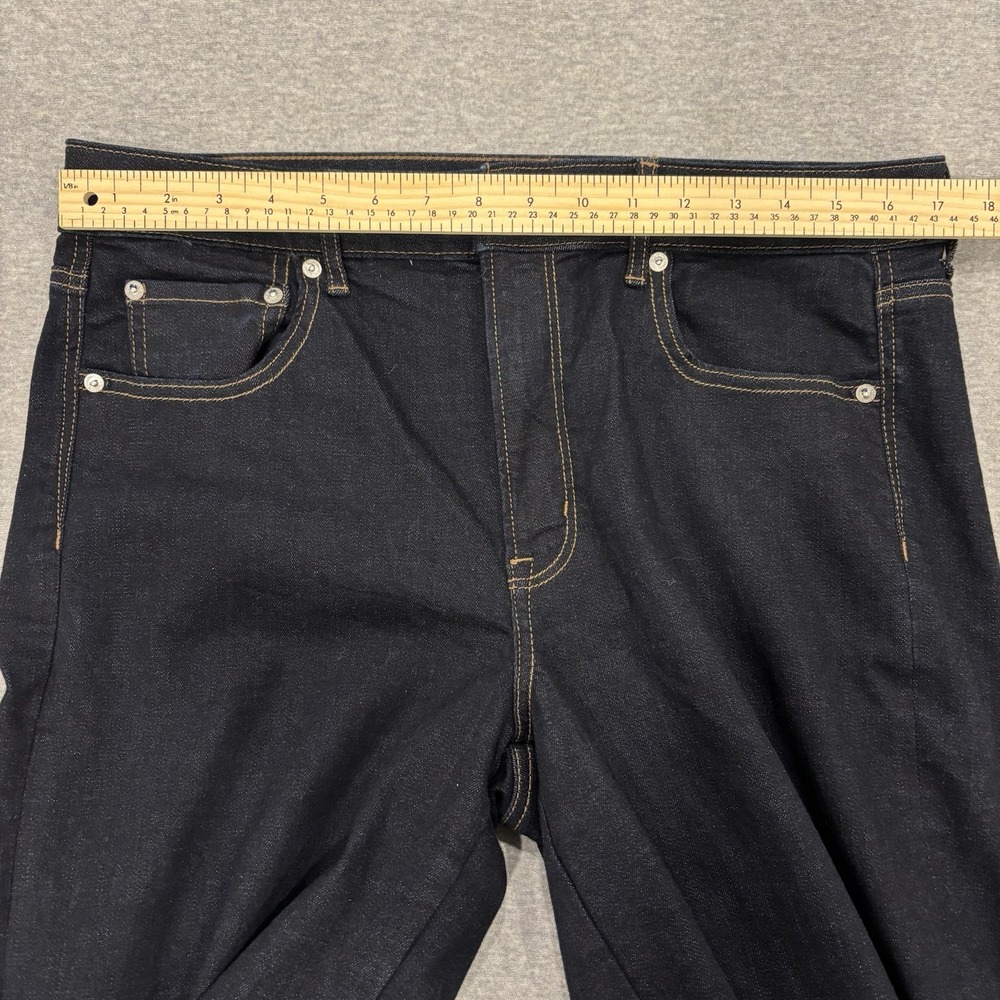 American Eagle Wide Leg Jeans Womens's Size 14 X-Long Blue Dark Wash Denim Flare - Picture 5 of 11